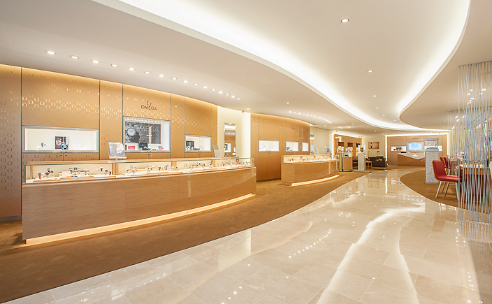Architectural photo of Omega Boutique interior