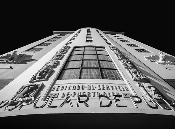 Exterior architectural image the Banco Popular building