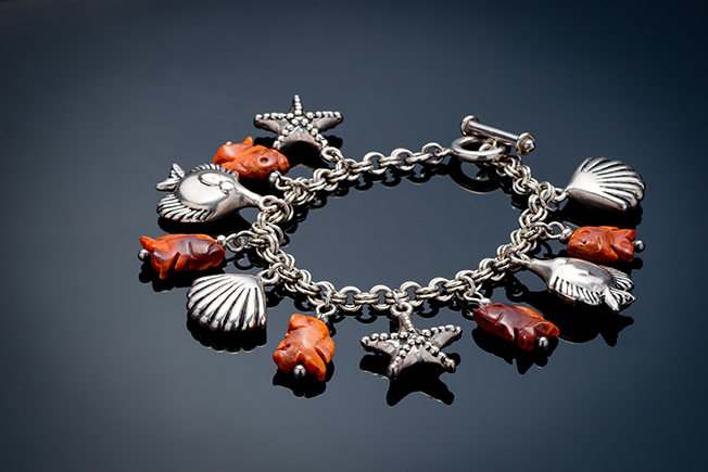 Peruvian silver charm bracelet